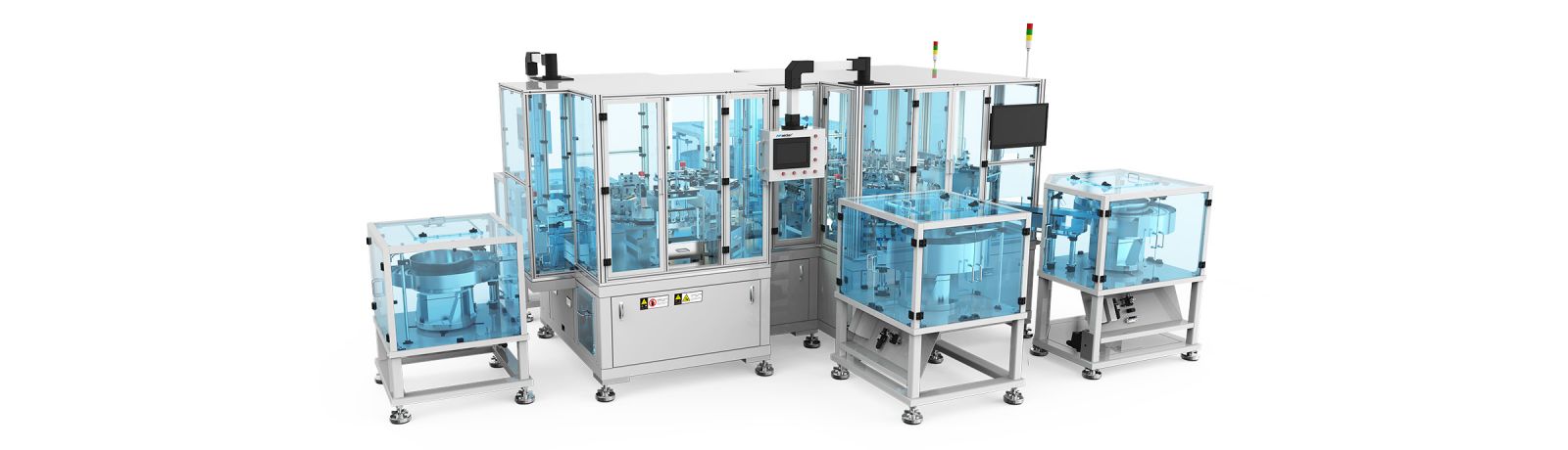 Automatic assembly machine for pre-filled flushing syringe